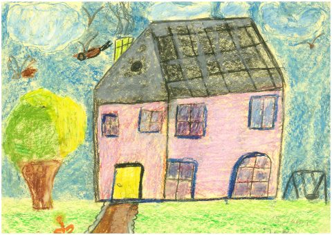 Haus und Baum in Kreide Haus und Baum in Kreide